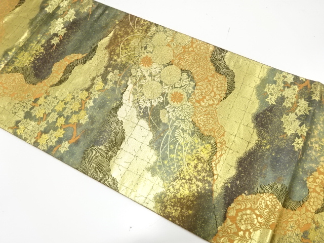 JAPANESE FUKURO OBI / WOVEN MICHINAGADORI / BY HATTORI ORIMONO